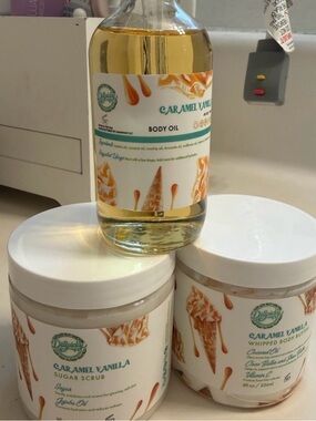 Caramel Vanilla Body Oil & Body Butter Set - White